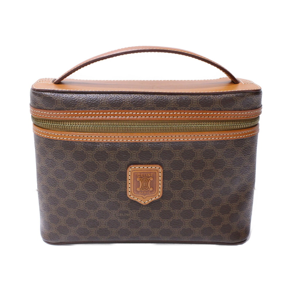Celine Macadam Vanity Bag Brown Leather
